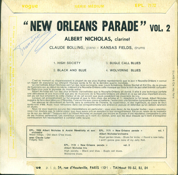 Albert Nicholas - New Orleans Parade Vol. 2