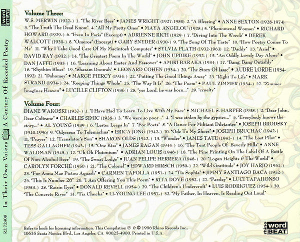 Various - In Their Own Voices (A Century Of Recorded Poetry)