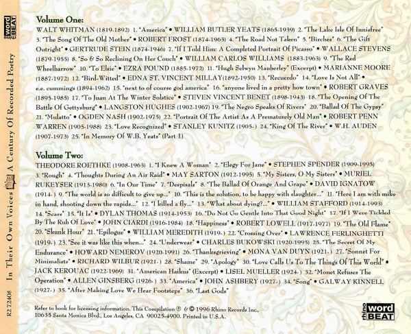 Various - In Their Own Voices (A Century Of Recorded Poetry)