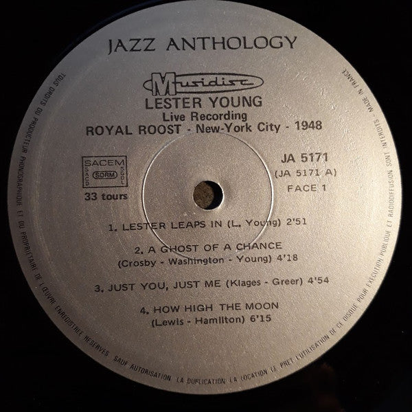 Lester Young - Live Recording 1948 At "Royal Roost" New-York City