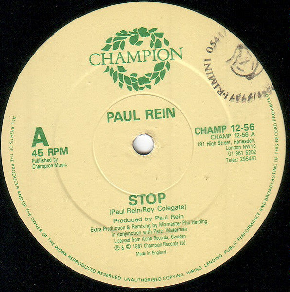 Paul Rein - Stop