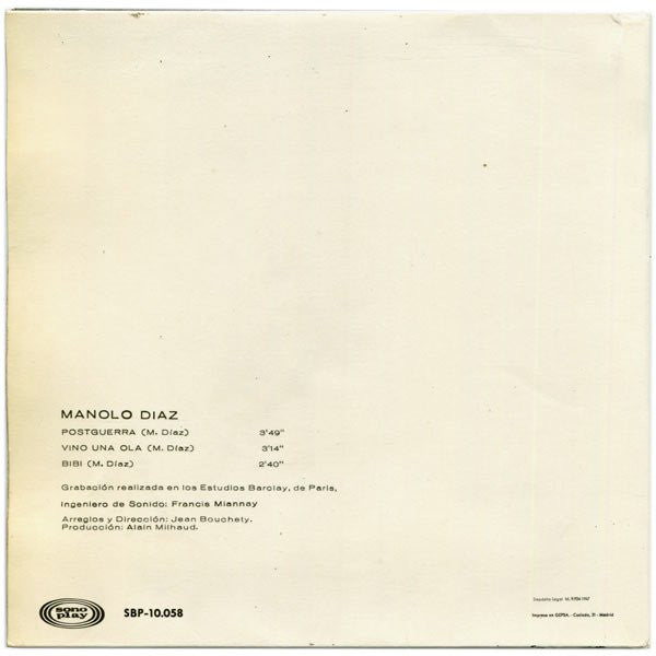 Manolo Diaz - Postguerra / Vino Una Ola / Bibi