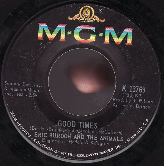 Eric Burdon & The Animals - San Franciscan Nights / Good Times