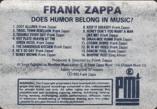 Frank Zappa - Does Humor Belong In Music? (Frank Zappa Live)