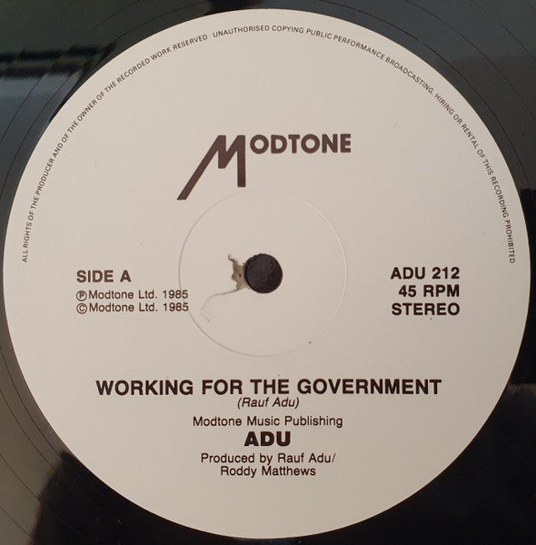 Adu - Working For The Government