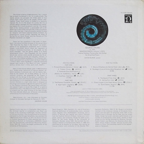 George Crumb - Makrokosmos, Volume I