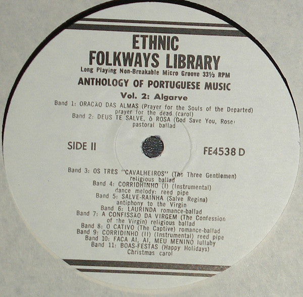 Fernando Lopes-Graça And Michel Giacometti - Anthology Of Portuguese Music (Volume Two: Algarve)