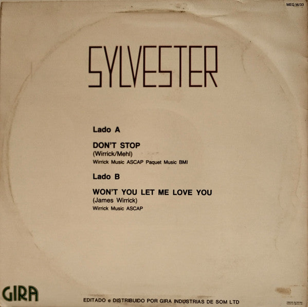 Sylvester - Don't Stop / Won't You Let Me Love You
