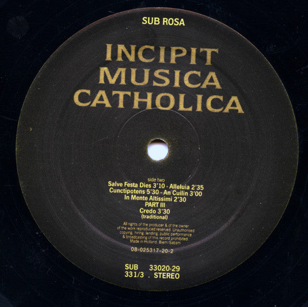 Various - Incipit Musica Catholica