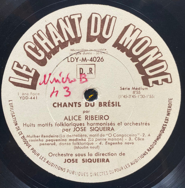 Alice Ribeiro - Chants Du Brésil