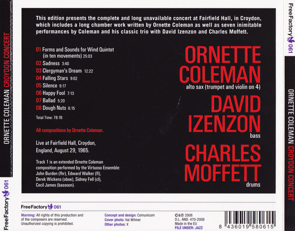 Ornette Coleman - Croydon Concert