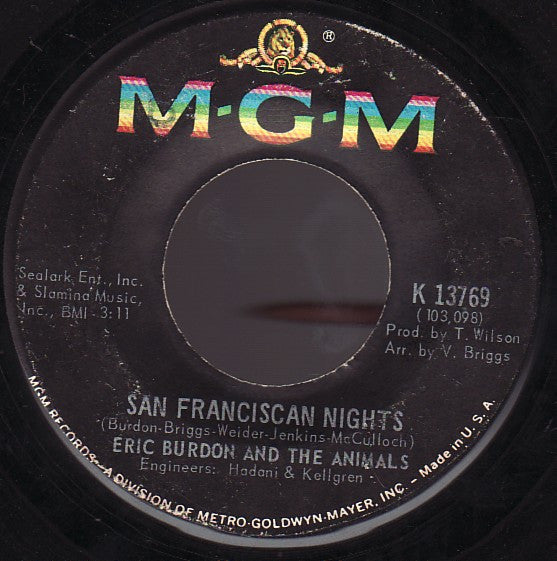 Eric Burdon & The Animals - San Franciscan Nights / Good Times