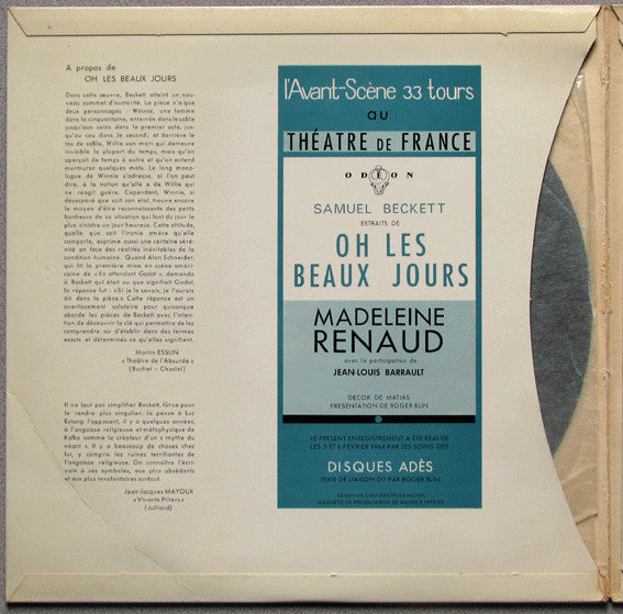 Samuel Beckett / Madeleine Renaud - Oh Les Beaux Jours