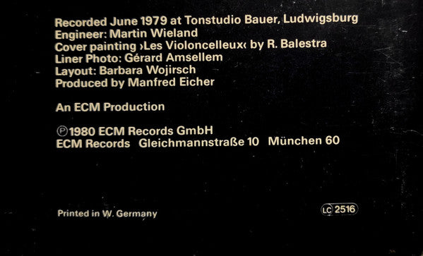 Barre Phillips - Journal Violone II