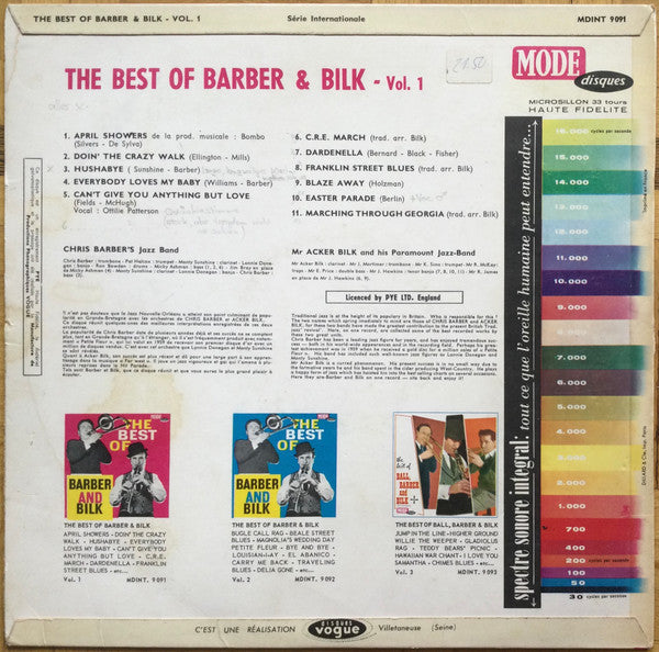 Chris Barber And Acker Bilk - The Best Of Barber And Bilk Volume One
