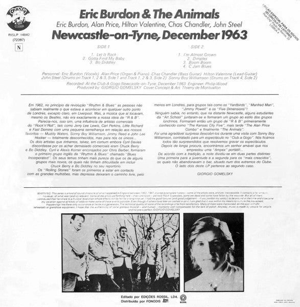 Eric Burdon & The Animals - Newcastle-On-Tyne, December 1963