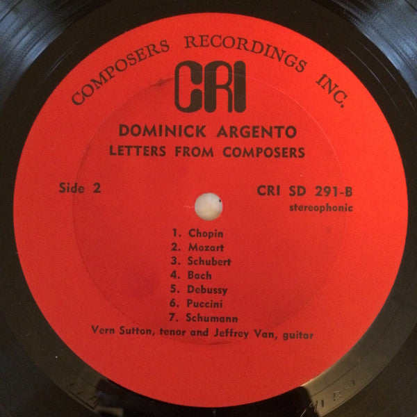 William Mayer / Dominick Argento - Brass Quintet / Miniatures / Two News Items / Letters From Composers
