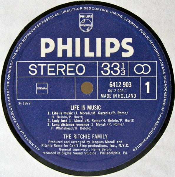 The Ritchie Family - Life Is Music