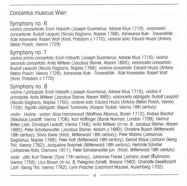Joseph Haydn - Concentus Musicus Wien, Nikolaus Harnoncourt - Symphonies No. 6-8. «Le Matin» • «Le Midi» • «Le Soir»