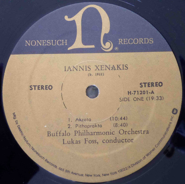 Iannis Xenakis / Krzysztof Penderecki - Akrata, Pithoprakta / Capriccio For Violin & Orchestra, De Natura Sonoris