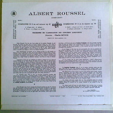 Albert Roussel, Orchestre De L'Association Des Concerts Lamoureux, Charles Munch - Symphonies Nos. 3 & 4