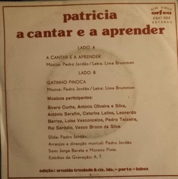 Patrícia (3) - A Cantar E A Aprender