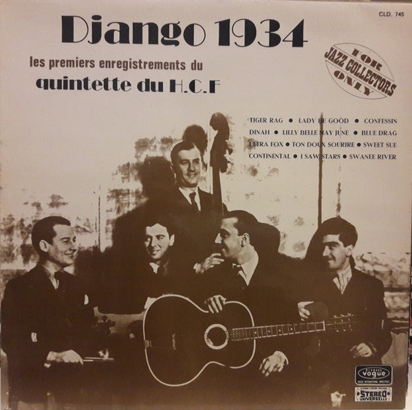 Django Reinhardt - Django 1934 - Les Premiers Enregistrements Du Quintette Du H.C.F.