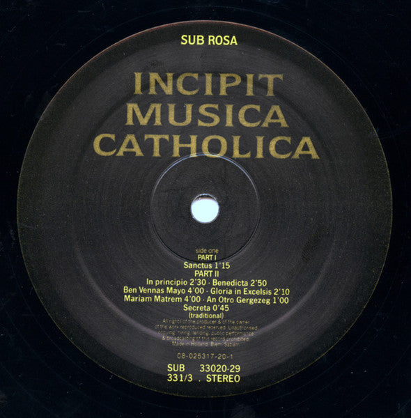 Various - Incipit Musica Catholica