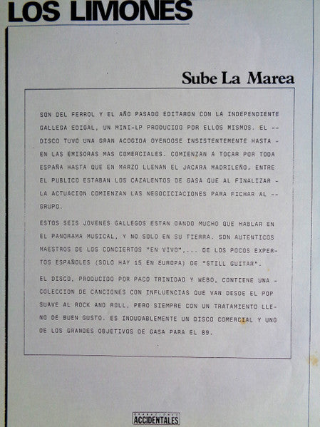 Los Limones - Sube La Marea