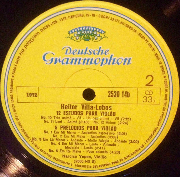 Heitor Villa-Lobos – Narciso Yepes - 12 Estudos • 5 Prelúdios