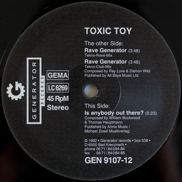 Toxic Toy (2) - Rave Generator / Is Anybody Out There?