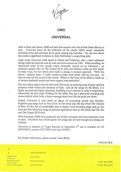 Orchestral Manoeuvres In The Dark - Universal