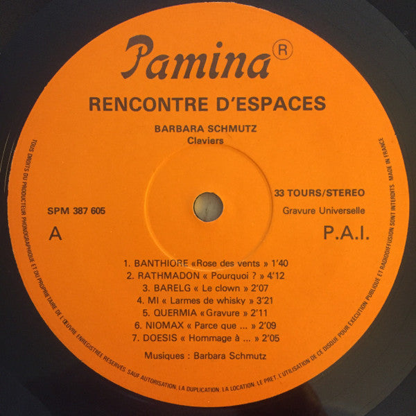 Barbara Schmutz - Rencontre D'espaces