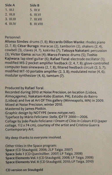 Rafael Toral - Space Elements Vol. III