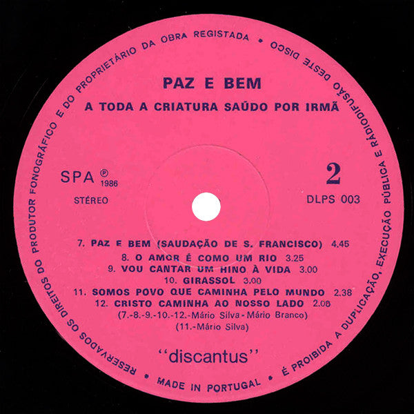 Mário Silva (3) - Paz E Bem - A Toda A Criatura Saúdo Por Irmã