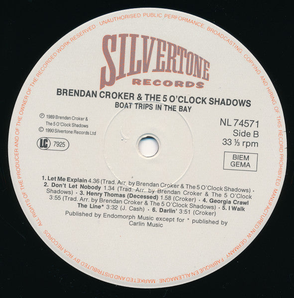 Brendan Croker And The 5 O'Clock Shadows - Boat Trips In The Bay