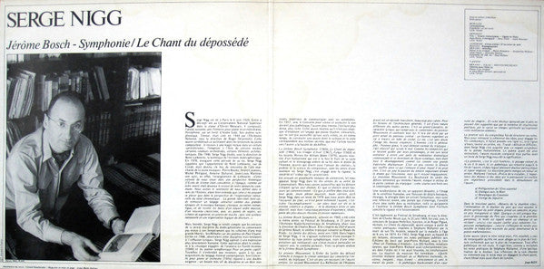 Serge Nigg - Jérôme Bosch-Symphonie / Le Chant Du Dépossédé