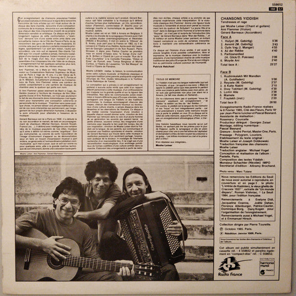 Ami Flammer / Moshe Leiser / Gérard Barreaux - Chansons Yiddish : Tendresses Et Rage