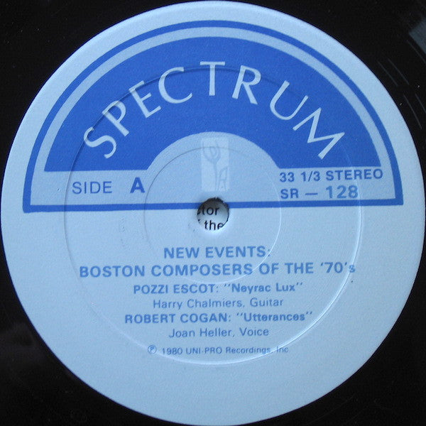 Robert Cogan, Thomas DeLio, Pozzi Escot, Shirish Korde - New Events: Boston Composers Of The '70's