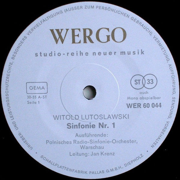 Witold Lutoslawski / Radio Symphony Orchestra Warsaw / Sinfonieorchester Des Südwestfunks - 1. Sinfonie / 2. Sinfonie