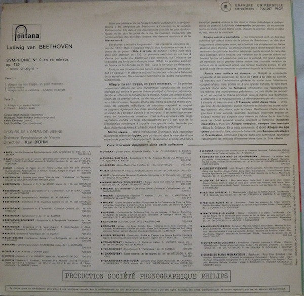 Ludwig van Beethoven - Wiener Staatsopernchor . Wiener Symphoniker . Karl Böhm - Symphonie N° 9 "Avec Chœurs"