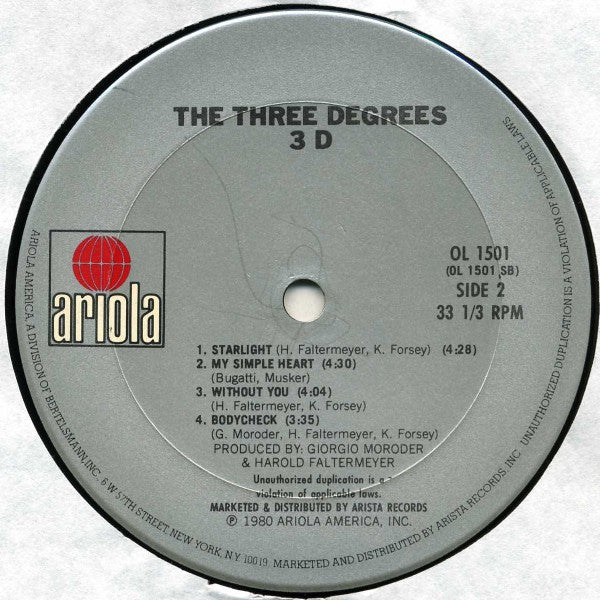 The Three Degrees - Three D