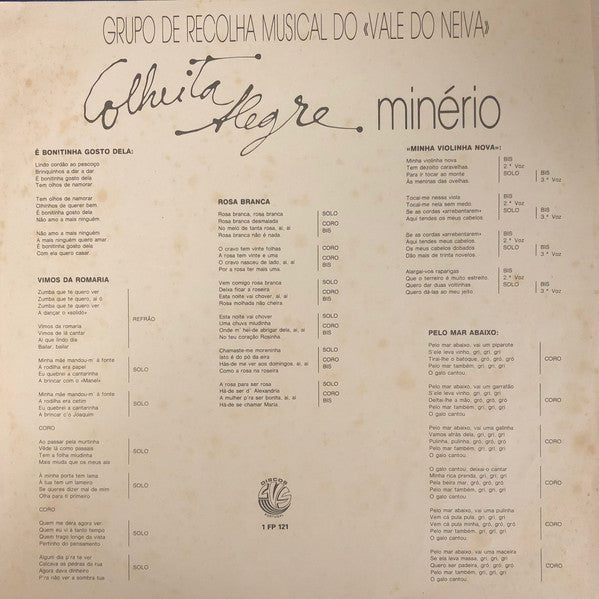 Colheita Alegre - Minério
