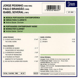 António Saiote - Portuguese Contemporary Music ■ Works For Clarinet