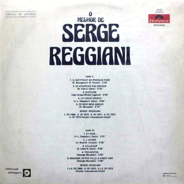 Serge Reggiani - O Melhor De Serge Reggiani