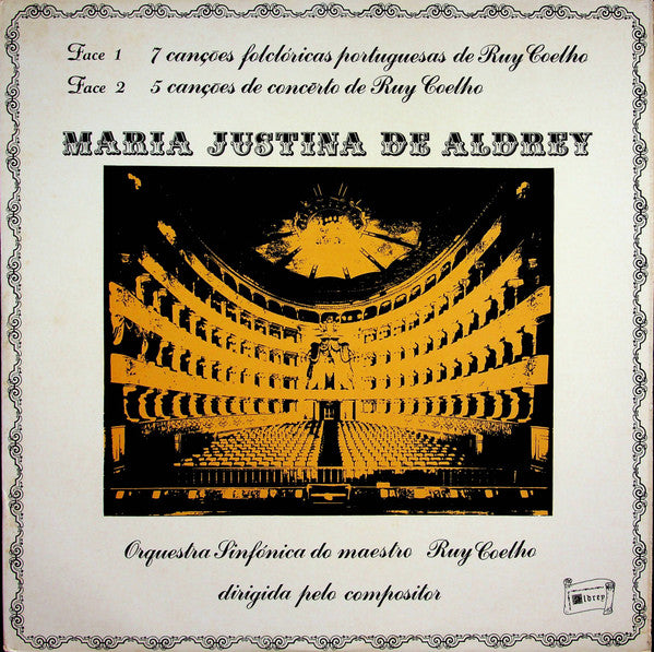 Maria Justina De Aldrey, Orquestra Sinfónica da RDP, Ruy Coelho - 7 Canções Folclóricas Portuguesas De Ruy Coelho / 5 Canções De Concerto De Ruy Coelho