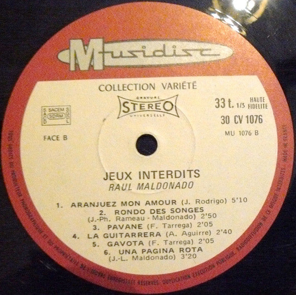 Raul Maldonado - Récital De Guitare - Jeux Interdits
