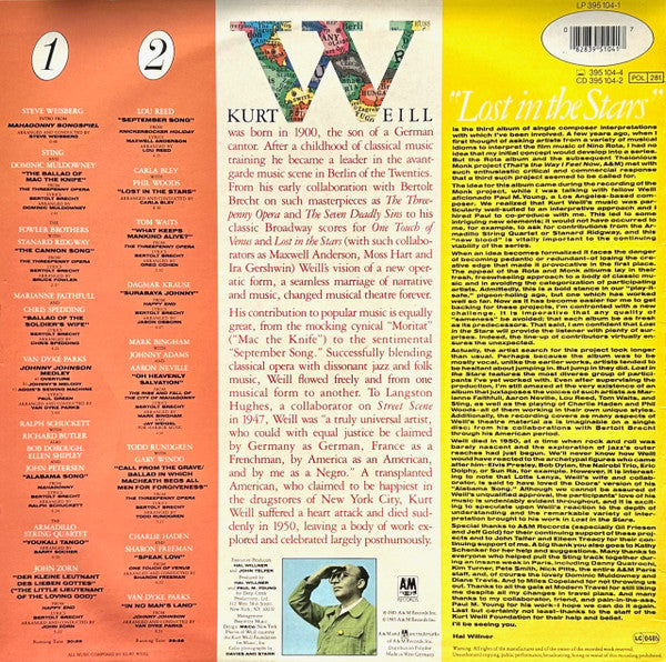 Various - Lost In The Stars (The Music Of Kurt Weill)