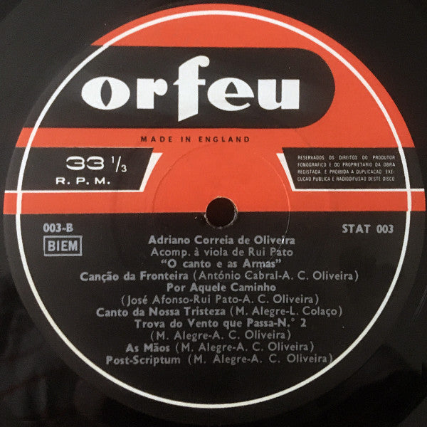Adriano Correia De Oliveira - O Canto E As Armas