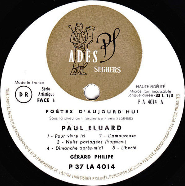 Paul Éluard Dit Par Gérard Philipe - Paul Eluard Dit Par Gérard Philipe